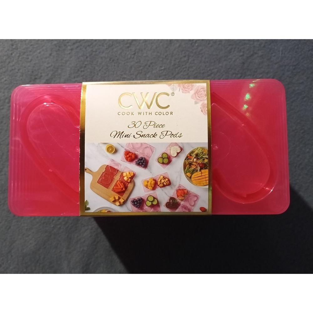 Cook With Color CWC 30 Piece Mini Snack Pods Set Pink Serveware